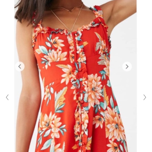 Forever21 Tropical Cami Midi Dress - Picture 1 of 3